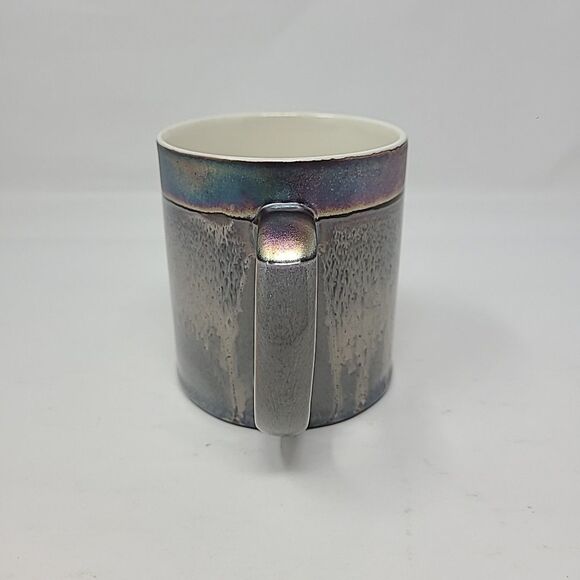 La Rochelle Ceramic Studio Pottery Mug Stoneware Gray Metallic ~16 oz - Picture 5 of 6